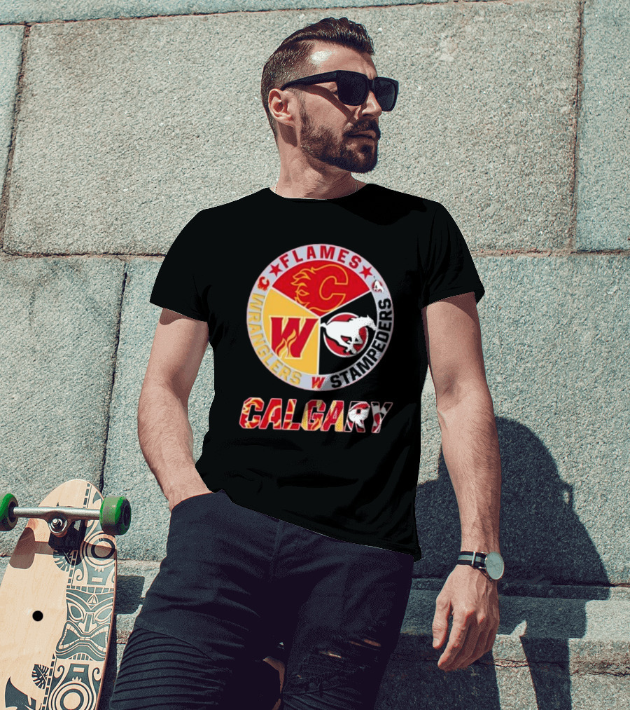 Calgary Flames Wranglers Stampeders T-Shirt
