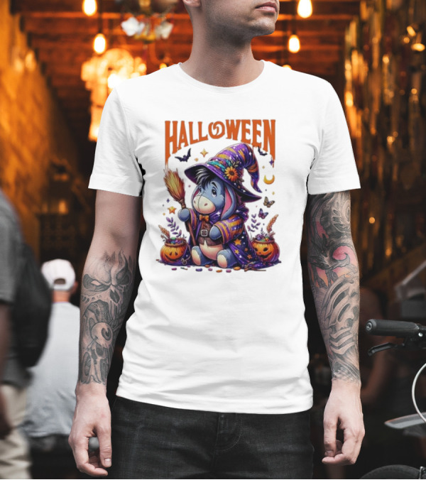 Halloween Eeyore Witch Winnie the Pooh Cartoon T-Shirt Halloween Eeyore Witch Winnie the Pooh Cartoon T-Shirt