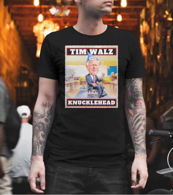 Tim Walz Knucklehead Dunce Classroom Scene T-Shirt Tim Walz Knucklehead Dunce Classroom Scene T-Shirt
