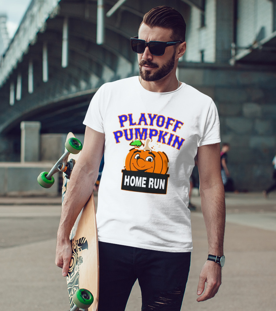 Playoff Pumpkin Home Run Mets Baseball T-Shirt