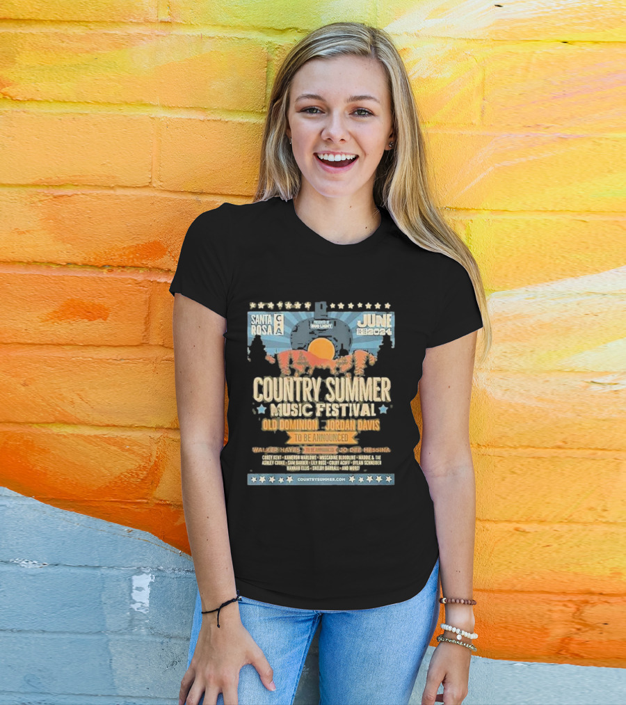 Santa Rosa Country Summer Music Festival Old Dominion Jordan Davis June 14-16 T-Shirt