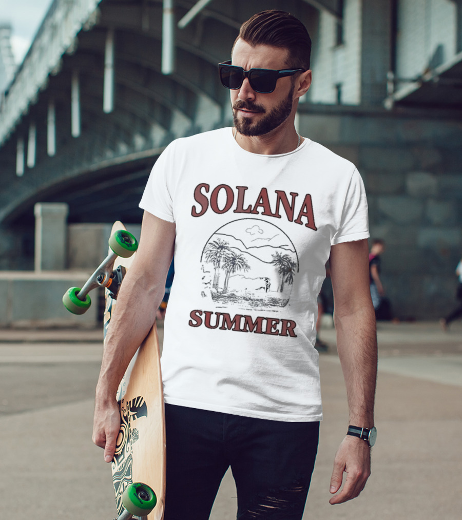 Solana Summer Palm Beach Scene T-Shirt