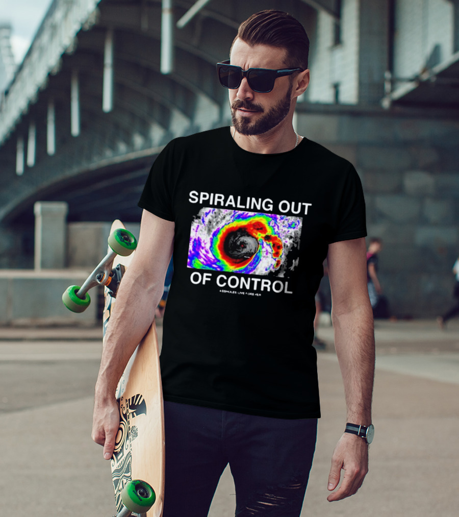 Spiraling Out Of Control Colorful Hurricane Assholes Live Forever T-Shirt