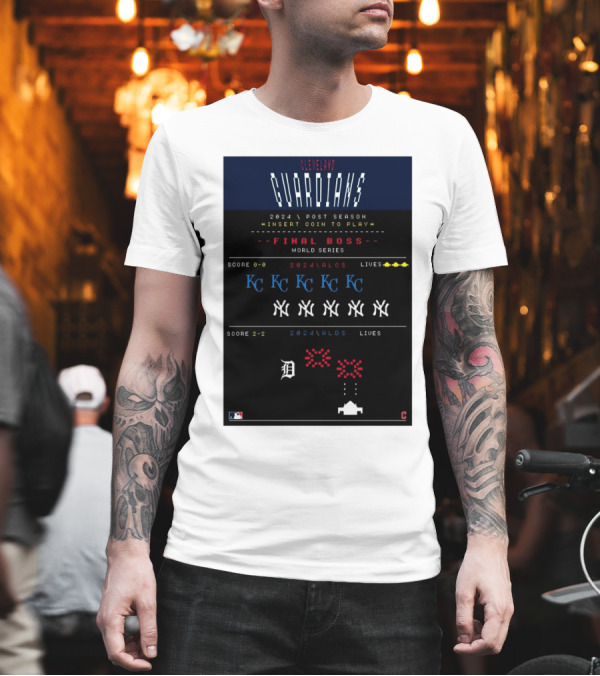 Cleveland Guardians 2024 Postseason Insert Coin To Play Final Boss World Series KC NY 2024 ALCS 2024 ALDS T-Shirt Cleveland Guardians 2024 Postseason Insert Coin To Play Final Boss World Series KC NY 2024 ALCS 2024 ALDS T-Shirt