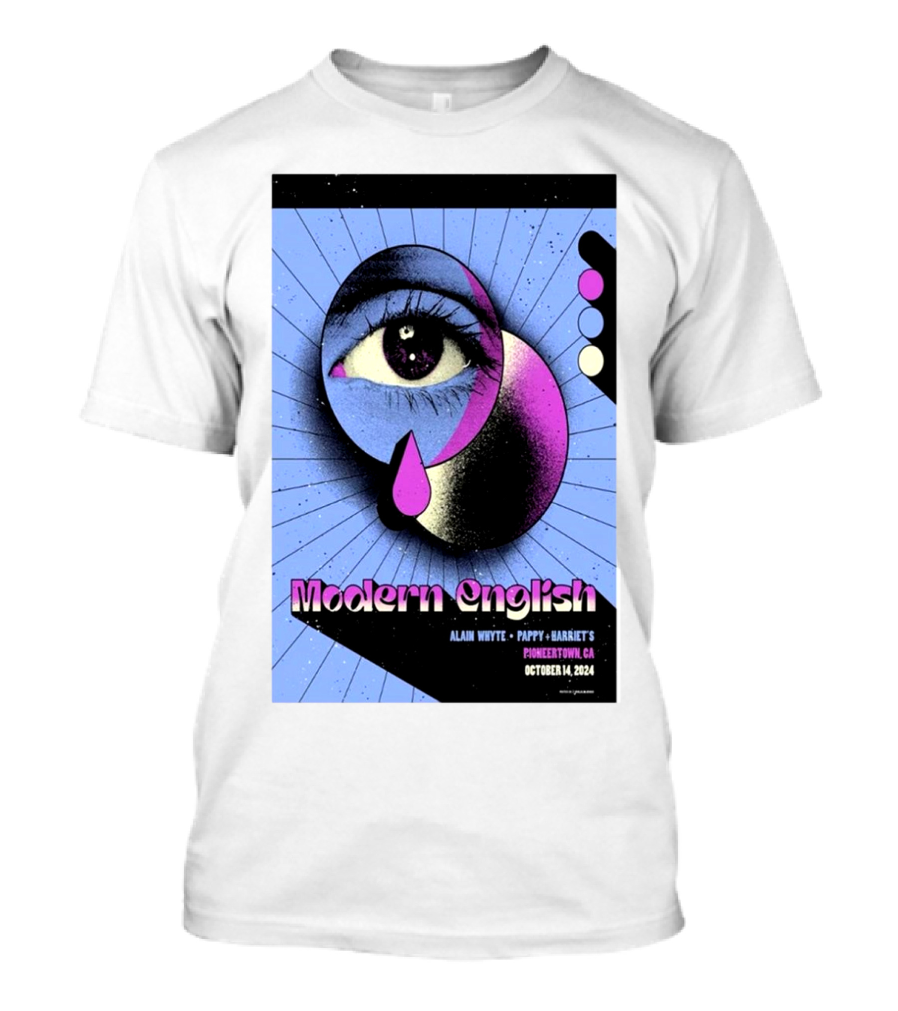 Modern English October 14 2024 Alain Whyte Pappy Harriet's Pioneertown CA Tour Eye T-Shirt