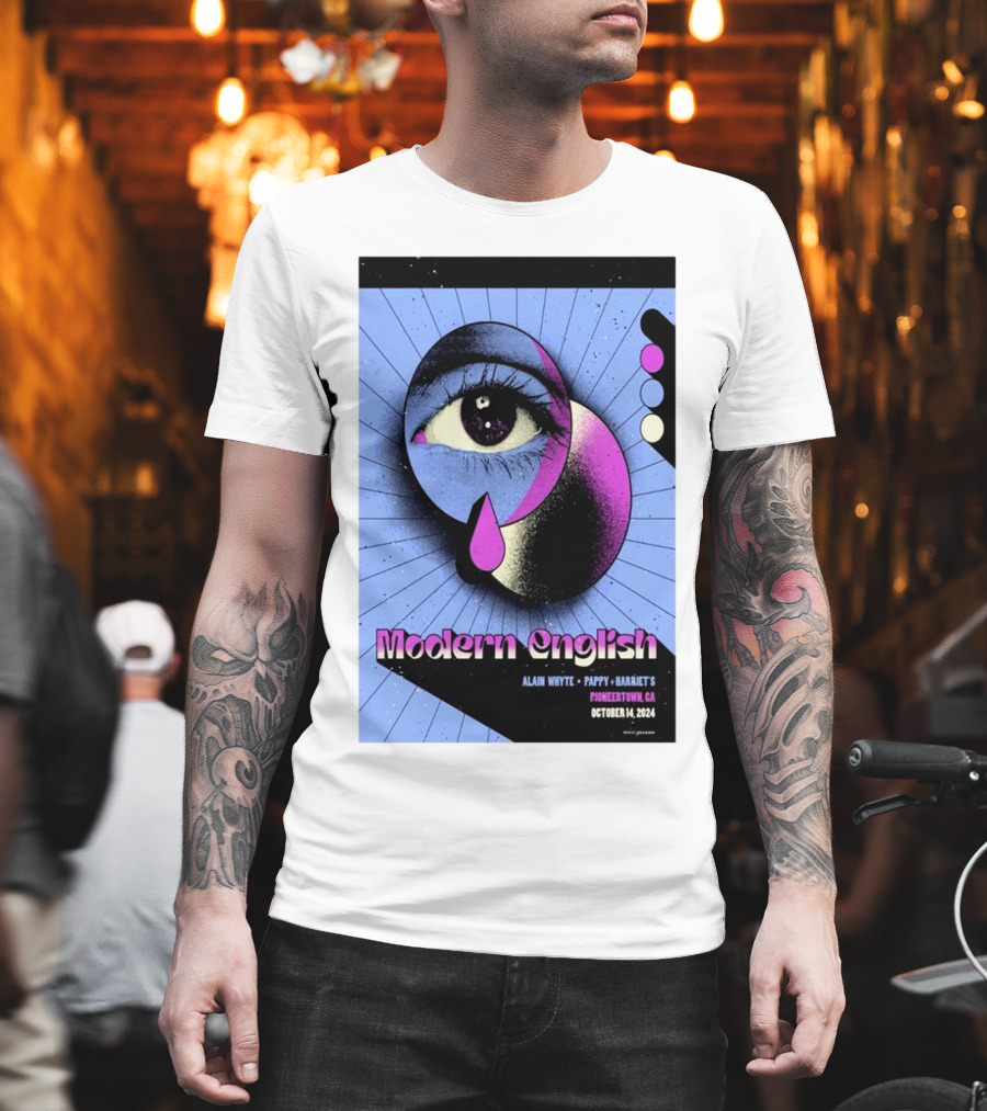 Modern English October 14 2024 Alain Whyte Pappy Harriet's Pioneertown CA Tour Eye T-Shirt