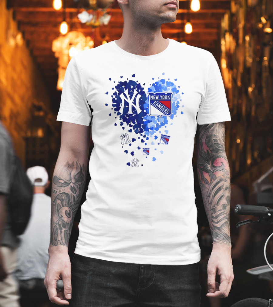 New York Yankees Rangers Heart T-Shirt