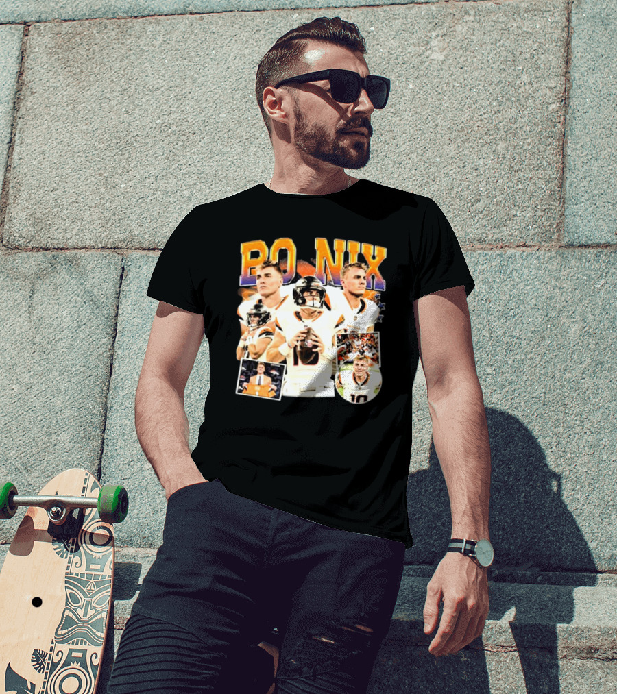 Bo Nix Denver Broncos NFL Vintage Football American T-Shirt