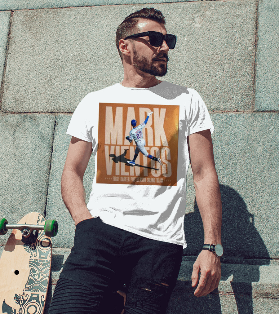 Mark Vientos New York Mets First Career Postseason Grand Slam Baseball Player Action T-Shirt