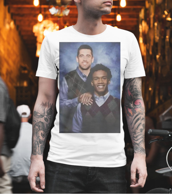 Step Brothers Aaron Rodgers Garrett Wilson New York Jets Portrait Mockup T-Shirt Step Brothers Aaron Rodgers Garrett Wilson New York Jets Portrait Mockup T-Shirt