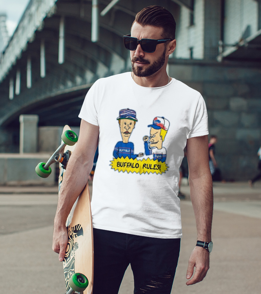 Beavis And Butt-Head Buffalo Rules Buffalo Bills Cartoon Characters T-Shirt