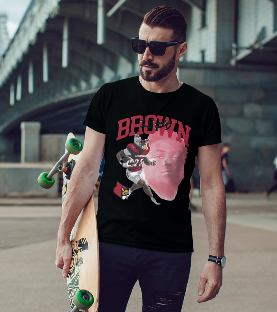 Brown IB #25 Louisville Cardinals Football Player T-Shirt