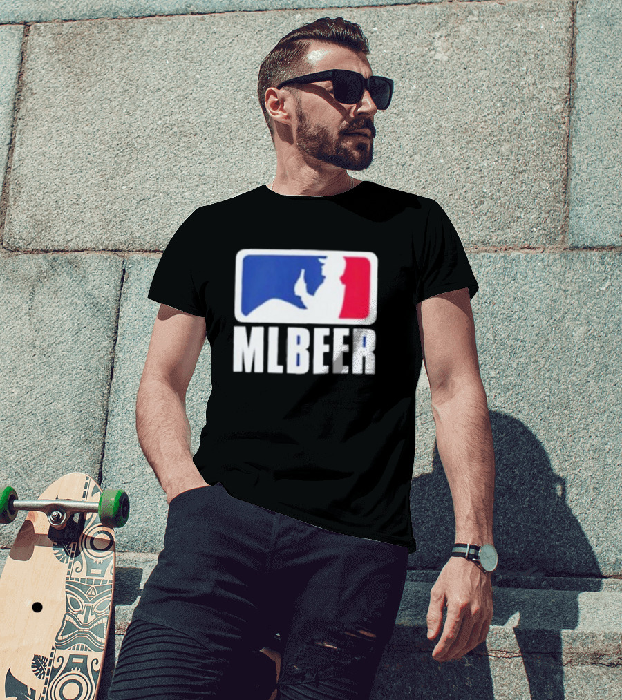 MLBEER MLB Parody Logo Funny Baseball Beer Enthusiast T-Shirt