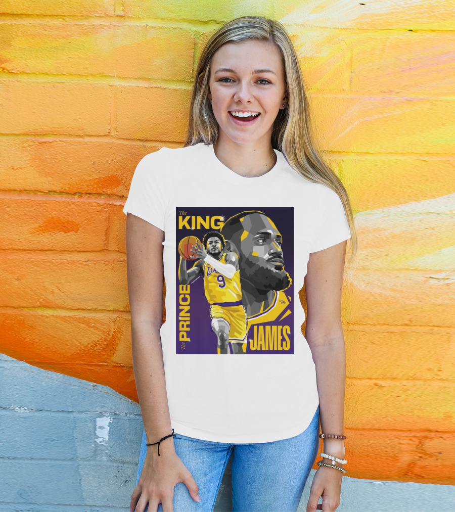 The King The Prince LeBron James Bronny James Lakers NBA T-Shirt