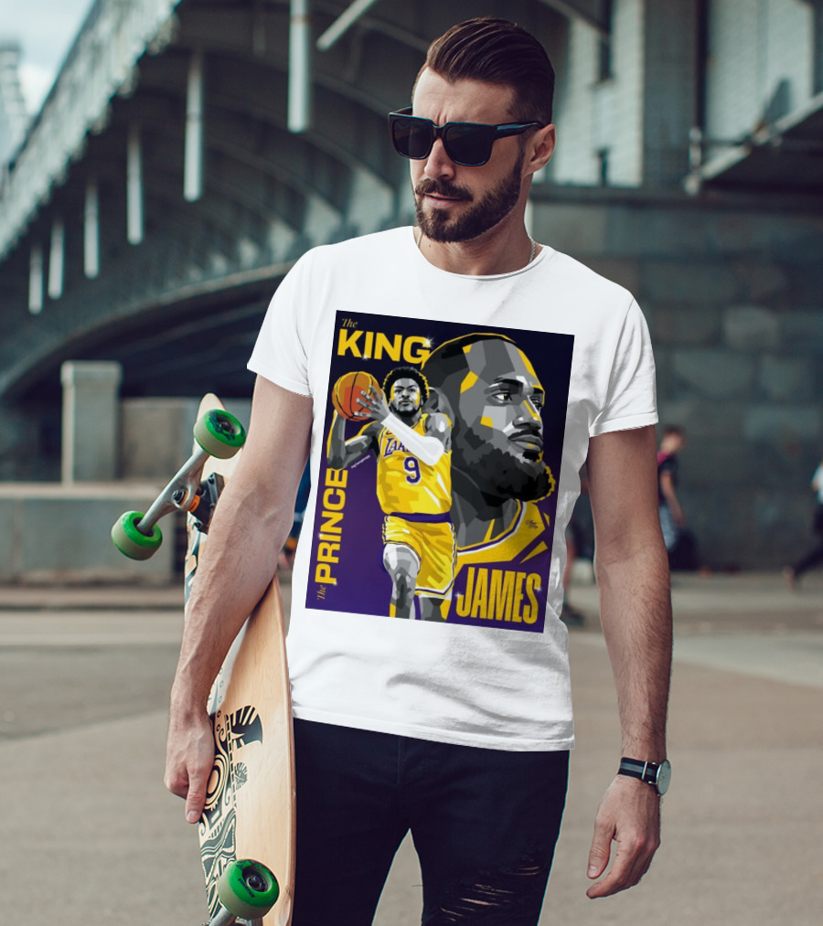 The King The Prince LeBron James Bronny James Lakers NBA T-Shirt