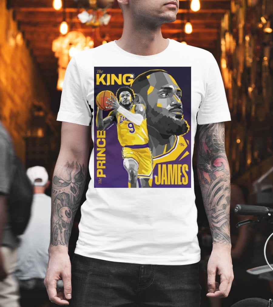 The King The Prince LeBron James Bronny James Lakers NBA T-Shirt