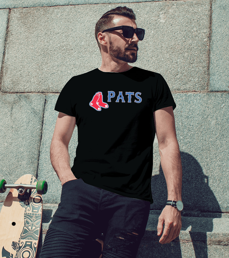 NFL MLB New England Patriots Boston Red Sox Pats Logo Mashup T-Shirt