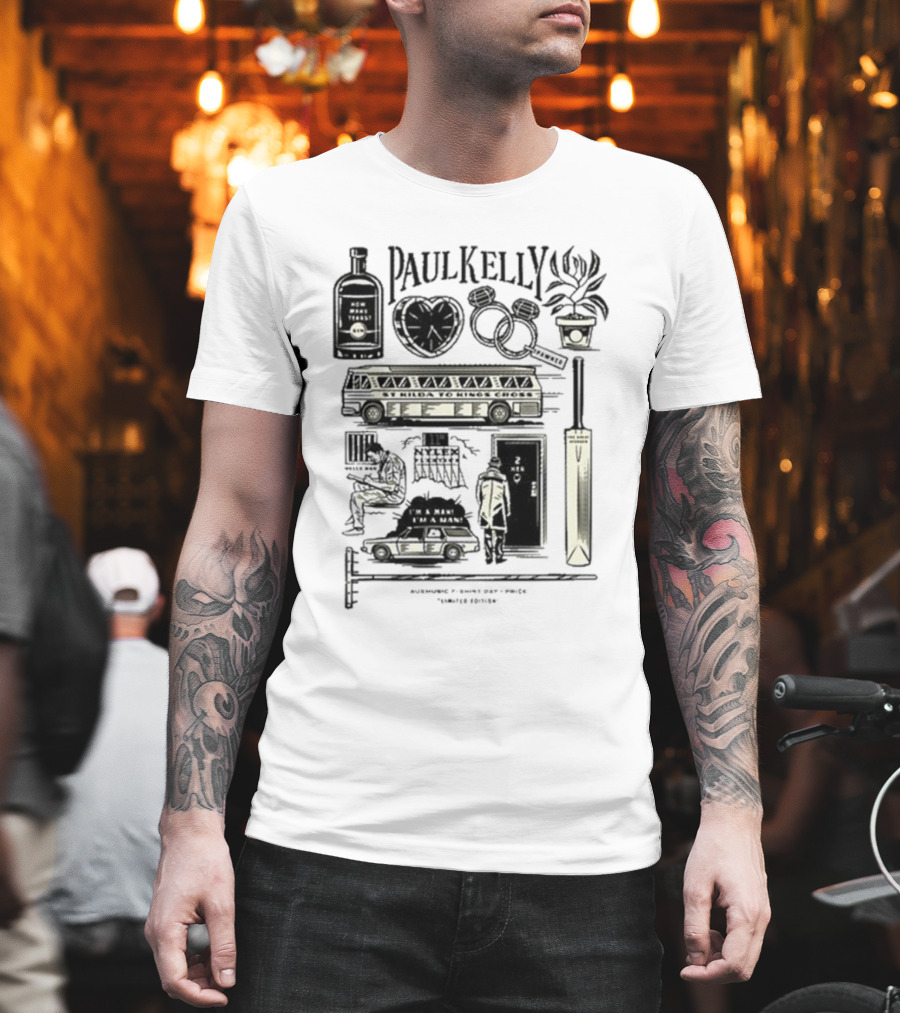 Paul Kelly Australia Music Themes Icons and Symbols T-Shirt
