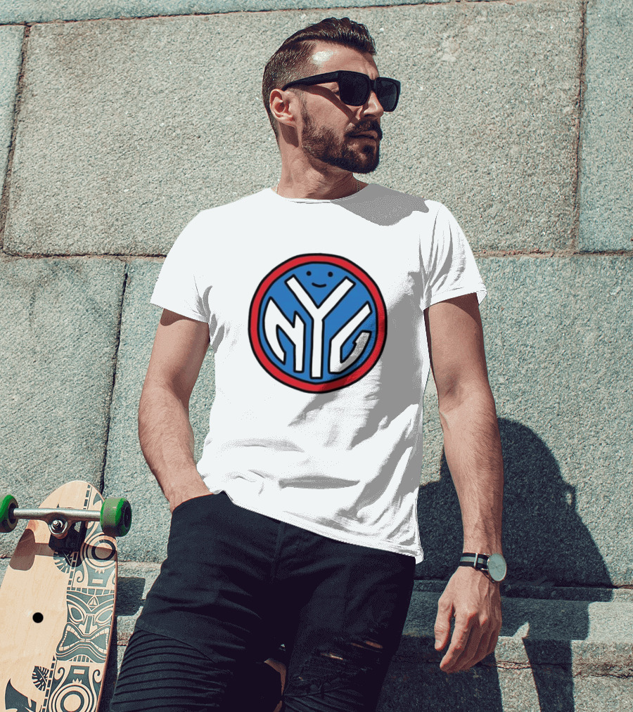NFL X NBA Giants X Knicks Logo Mash Combine T-Shirt