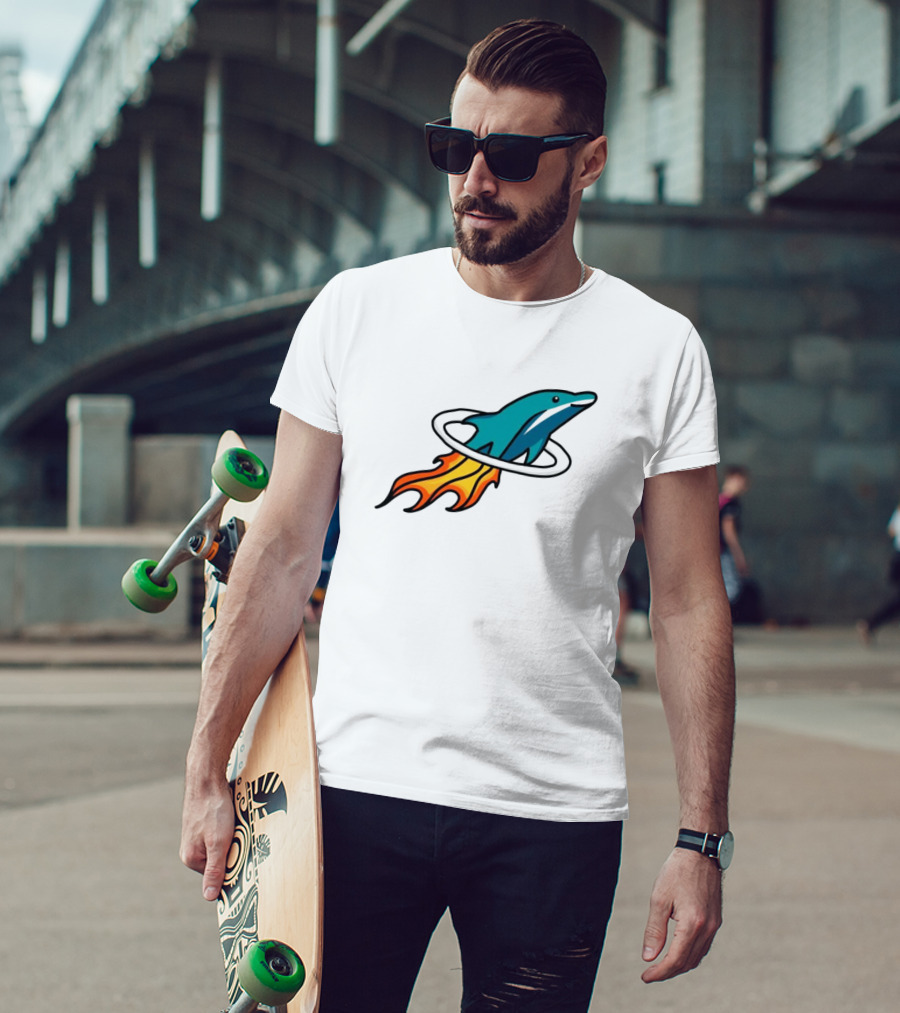 Dolphins X Rockets Crossover Logo Mashup T-Shirt