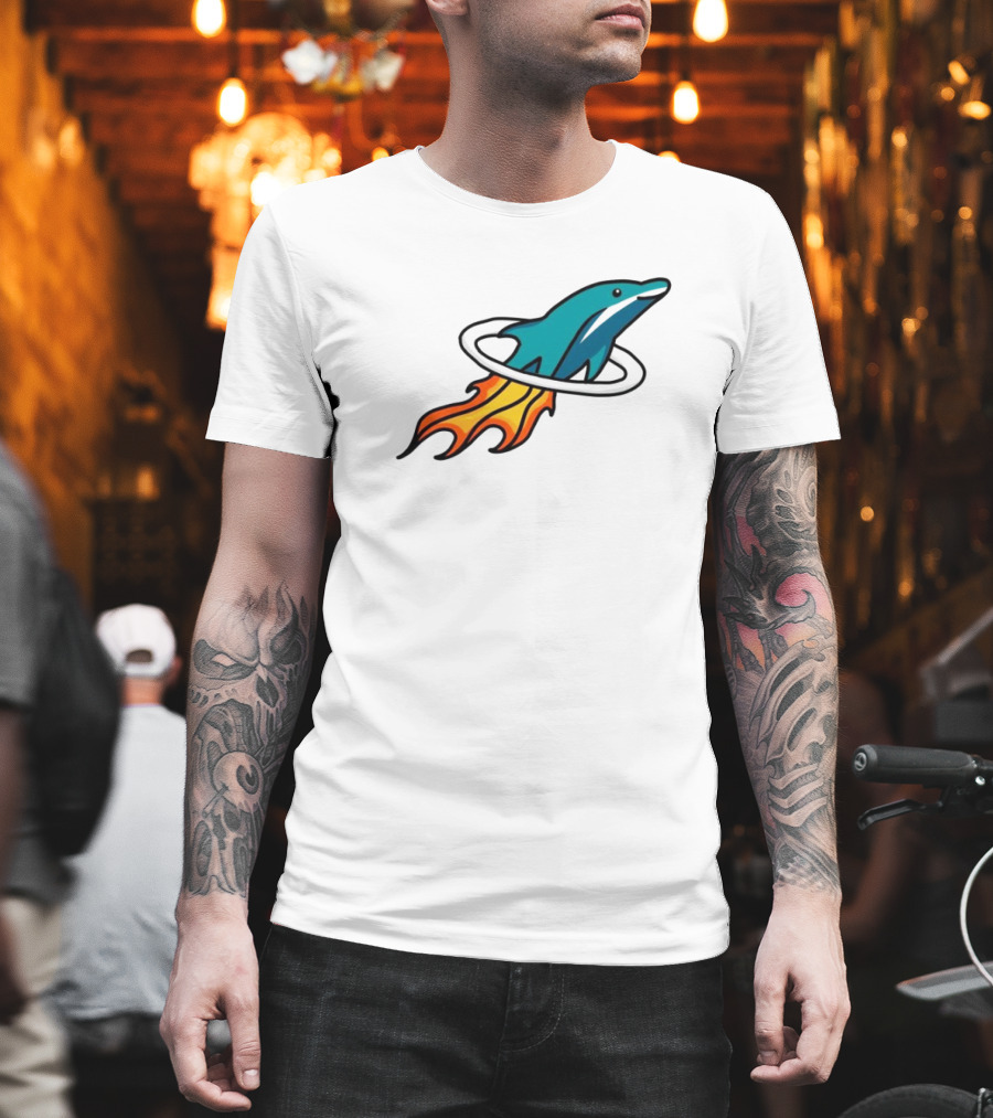Dolphins x Rockets Crossover Logo Mashup T-Shirt
