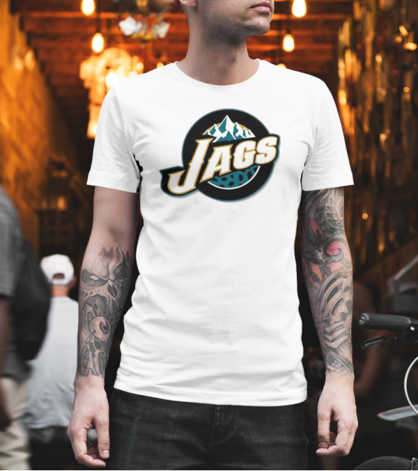 NFL NBA Jacksonville Jaguars Utah Jazz Logo Mashup Jags T-Shirt NFL NBA Jacksonville Jaguars Utah Jazz Logo Mashup Jags T-Shirt