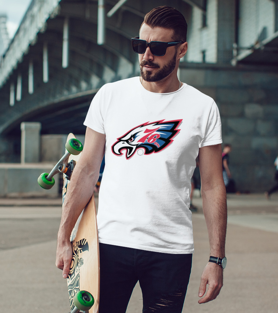 Philadelphia Eagles 76ers Logo Mashup NFL X NBA Collaboration T-Shirt