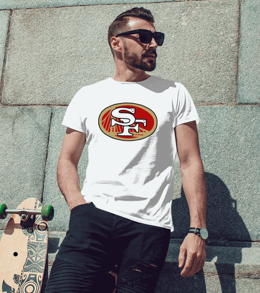 NFL X NBA San Francisco 49ers Warriors Logo Mash Combine T-Shirt