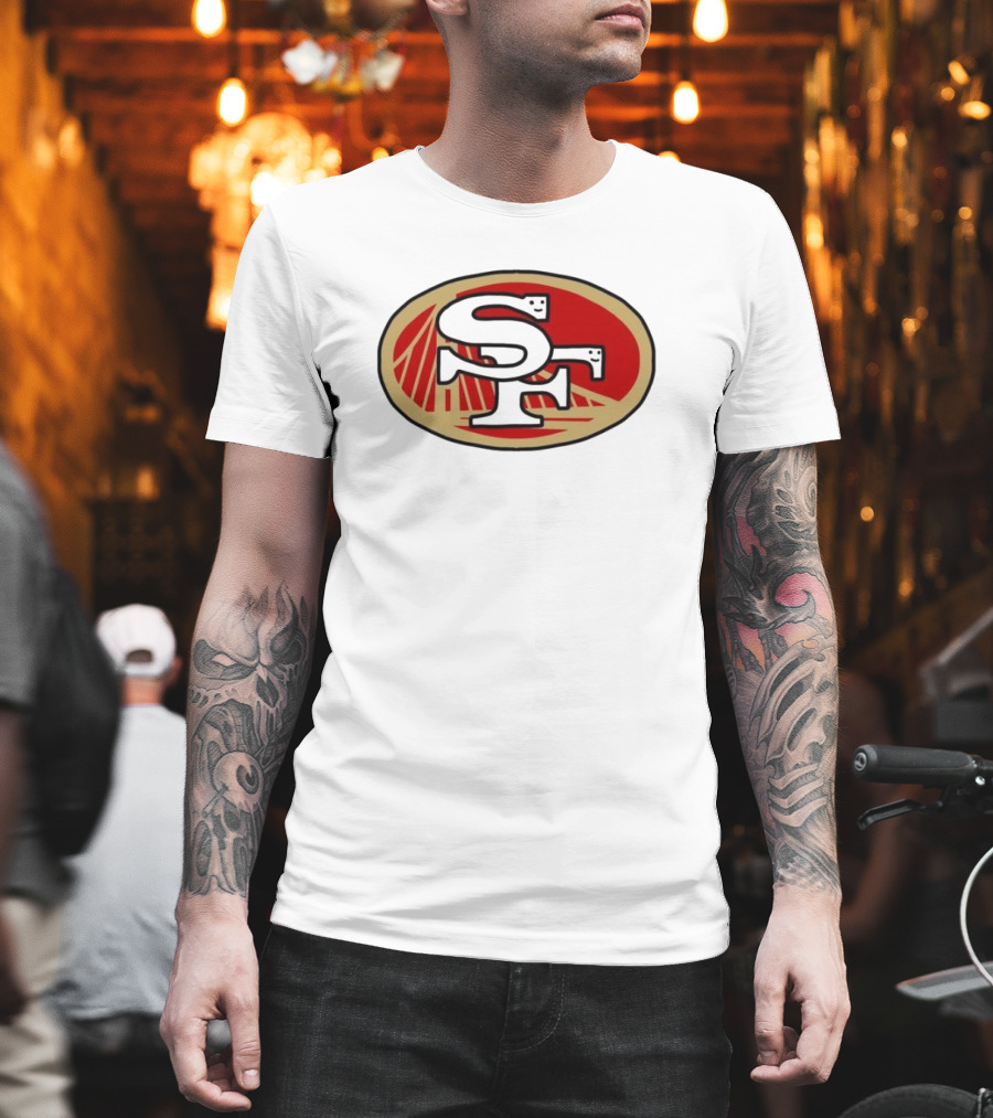 NFL x NBA San Francisco 49ers Warriors Logo Mash Combine T-Shirt