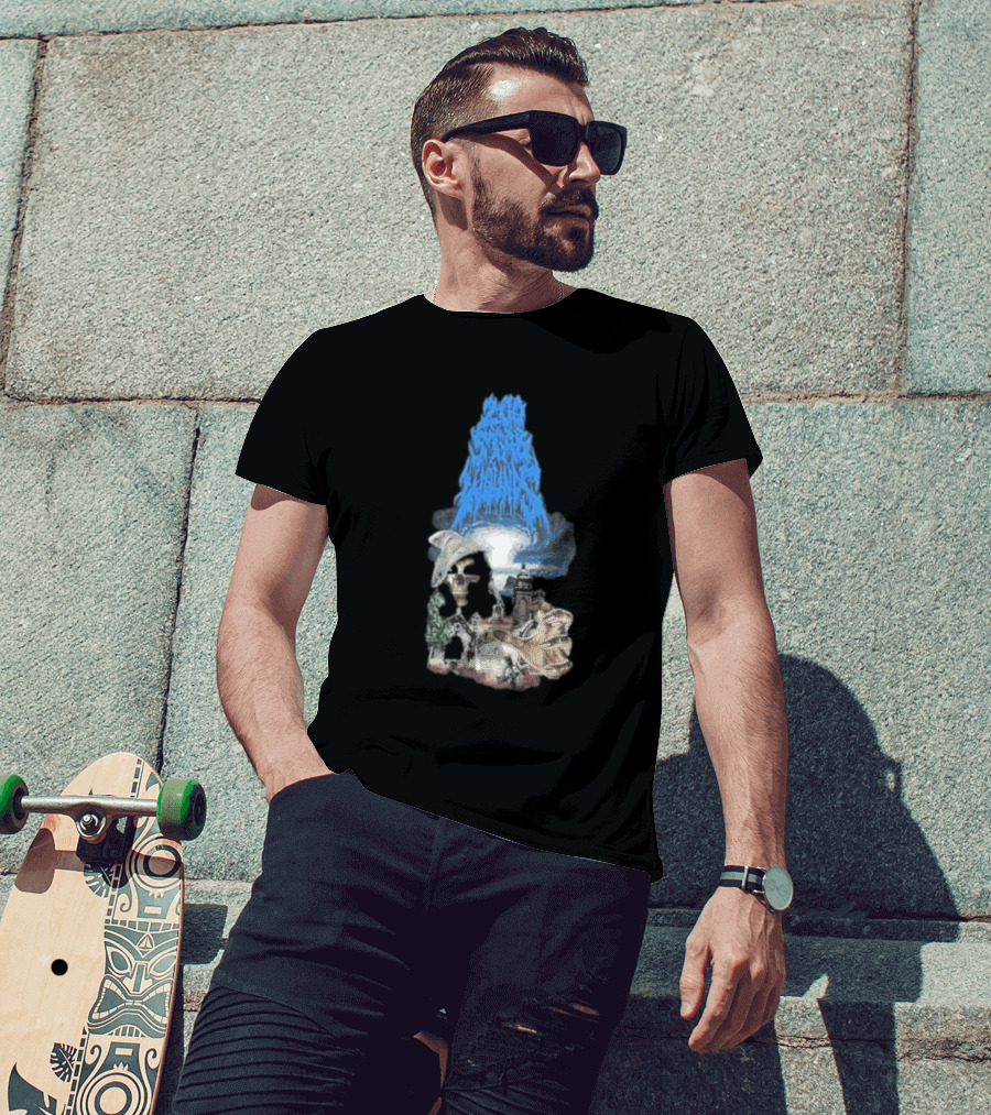 Down Right Merch 200 Stab Wounds Grim Reaper Skull Lighthouse Scene T-Shirt