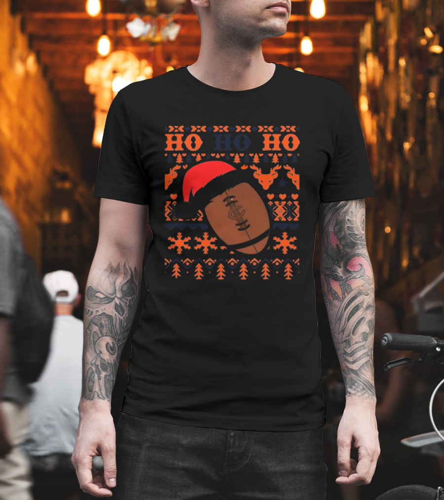 NFL Chicago Bears Santa Ho Ho Ho Christmas Football T-Shirt