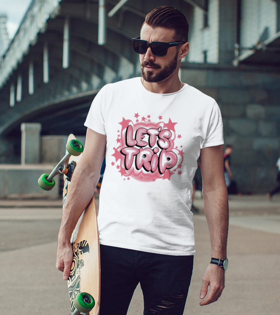 Let's Trip Airbrush Pink Starburst T-Shirt