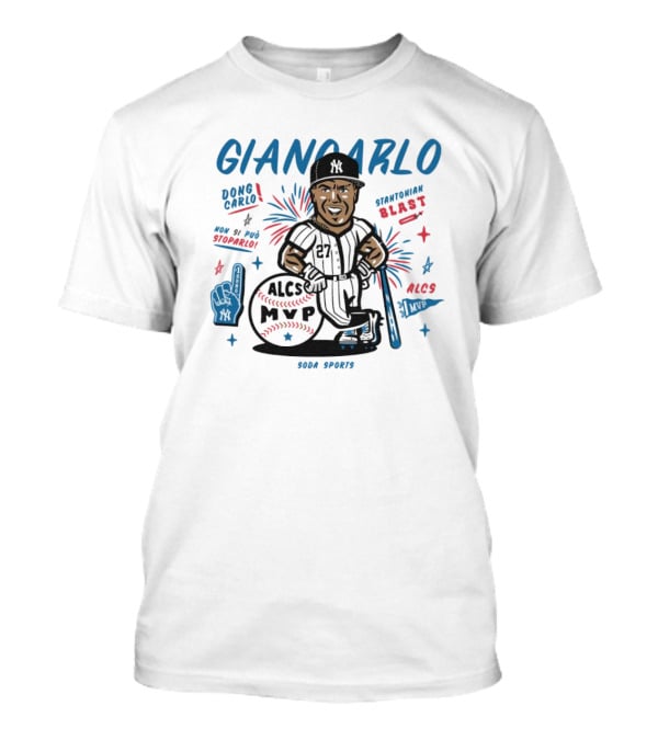 Giancarlo Dong Carlo Stantonian Blast ALCS MVP Caricature New York Yankees Soda Sports T-Shirt