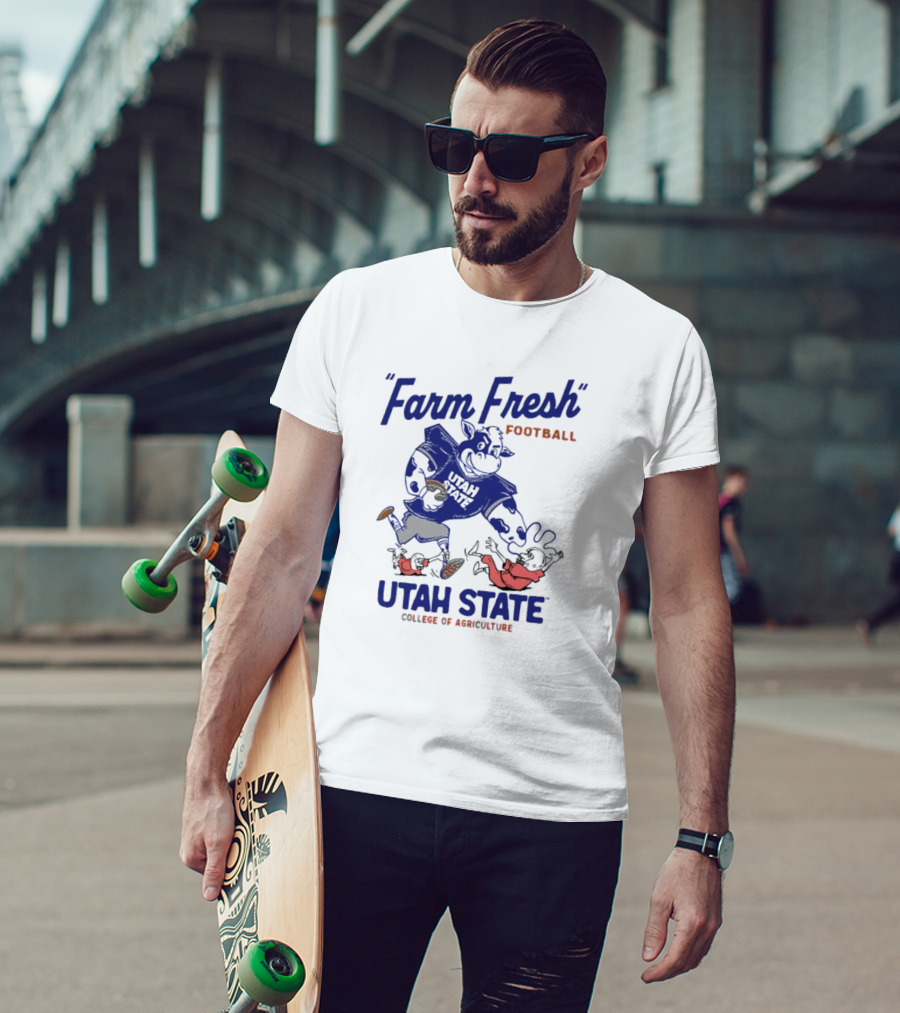 Farm Fresh Football Mootah State Utah State College Of Agriculture T-Shirt