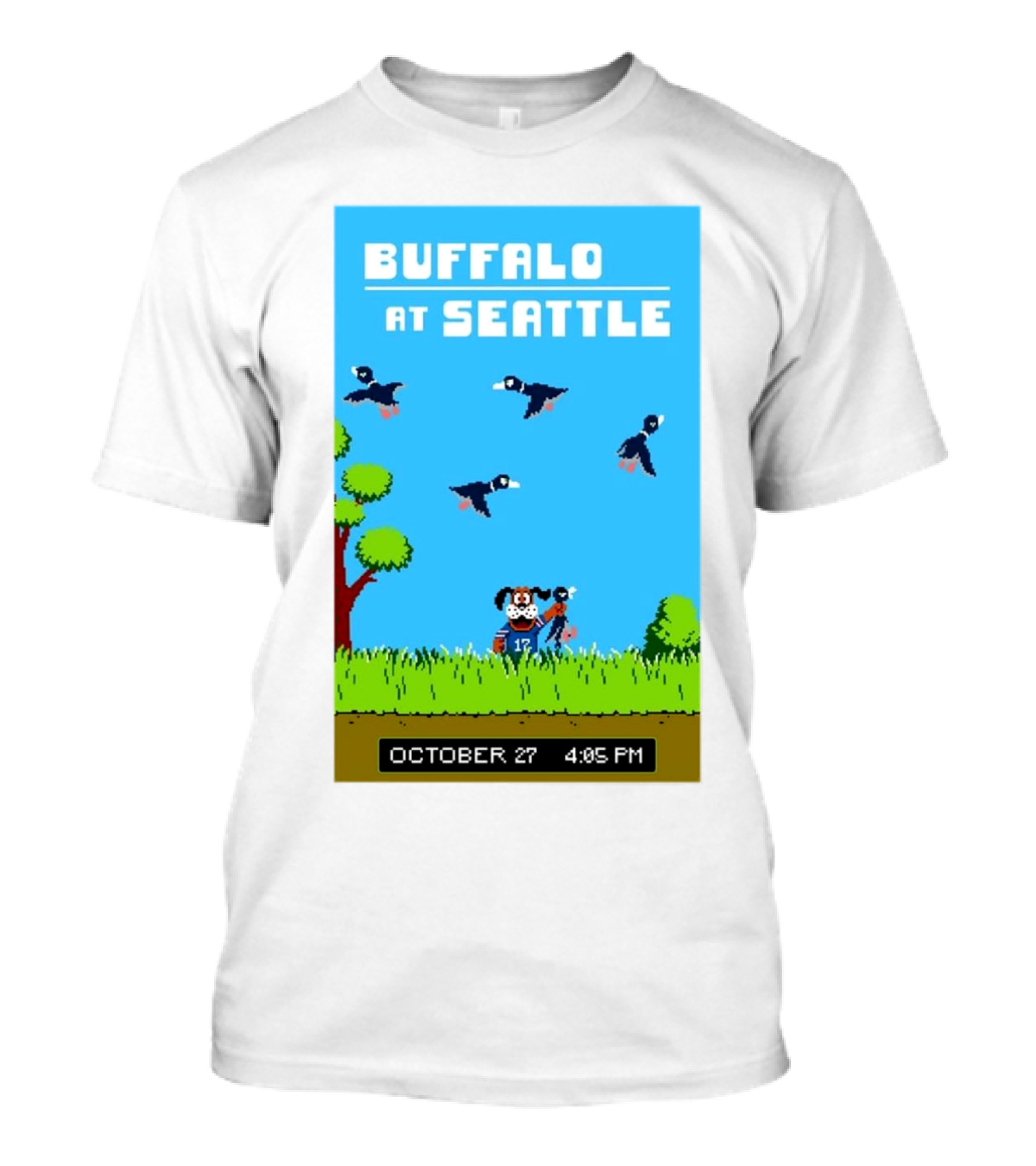 Buffalo At Seattle October 27 4:05 PM Retro Game Theme T-Shirt