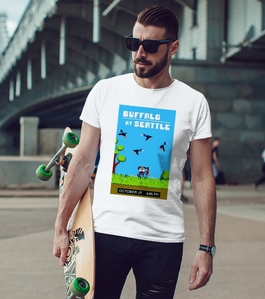 Buffalo At Seattle October 27 4:05 PM Retro Game Theme T-Shirt