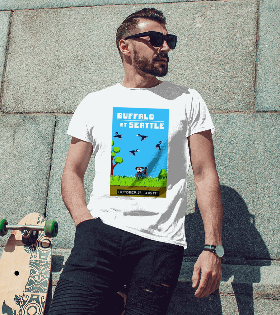 Buffalo At Seattle October 27 4:05 PM Retro Game Theme T-Shirt