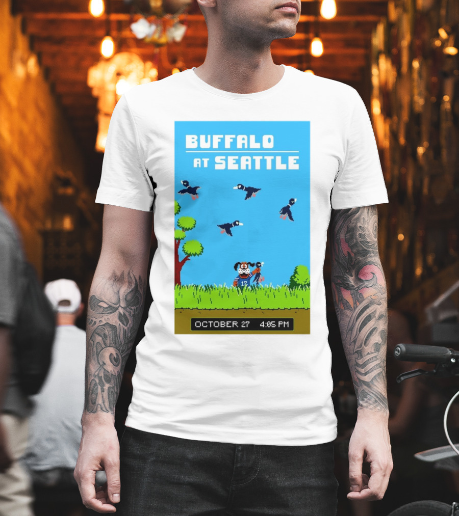 Buffalo At Seattle October 27 4:05 PM Retro Game Theme T-Shirt