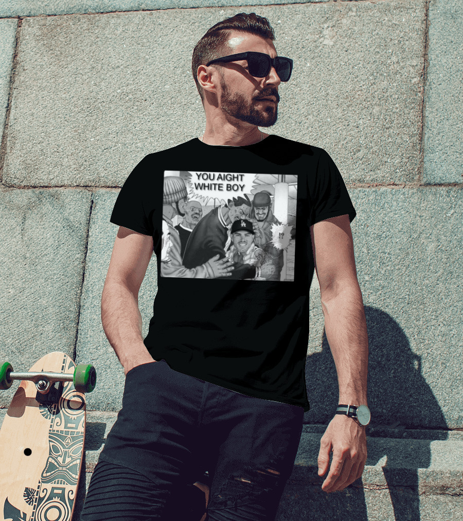 Freddie Freeman LA Dodgers You Aight White Boy Manga T-Shirt