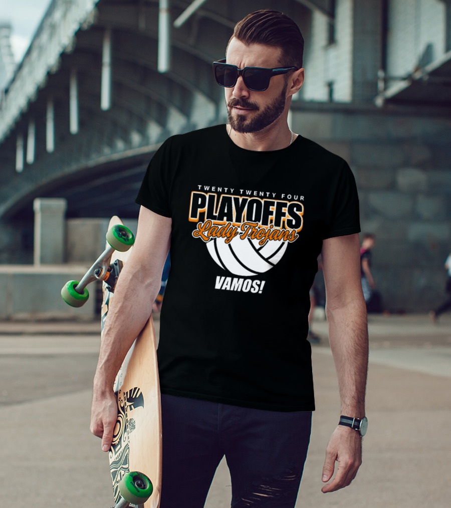Twenty Twenty Four Playoffs Lady Trojans Vamos Volleyball T-Shirt
