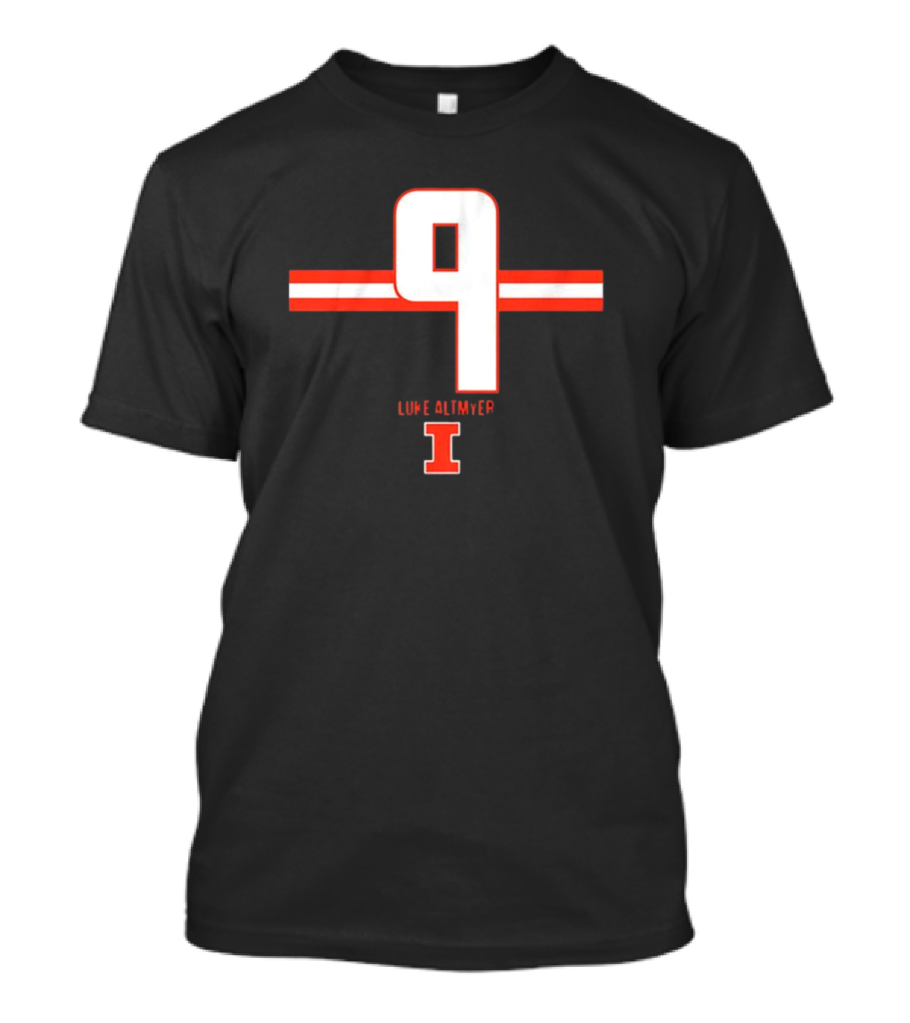 Illinois Fighting Illini Football Number 9 Luke Altmyer Stripe T-Shirt