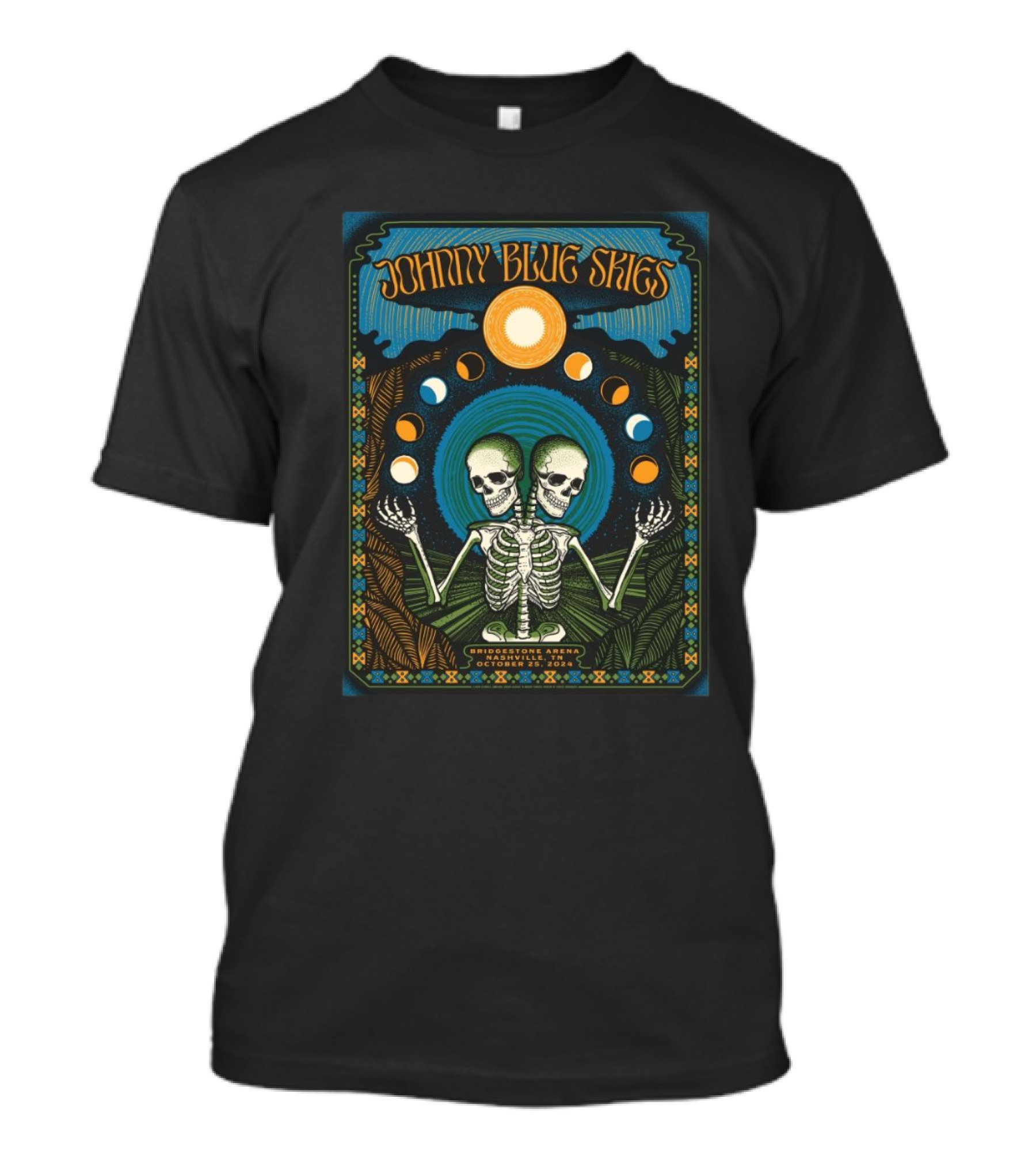 Johnny Blue Skies Sturgill Simpson Bridgestone Arena October Nashville 24 Status Serigraph T-Shirt