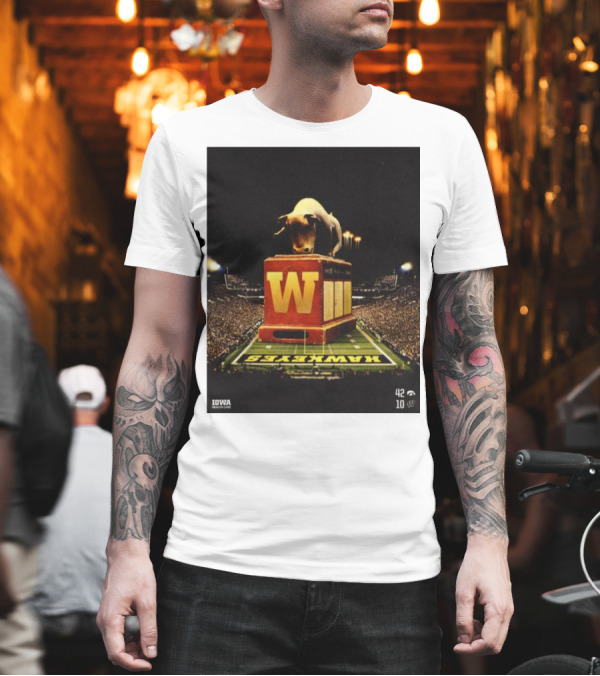 Iowa Hawkeyes 42-10 Victory Over Wisconsin Badgers Bulldozed Stadium Scene T-Shirt Iowa Hawkeyes 42-10 Victory Over Wisconsin Badgers Bulldozed Stadium Scene T-Shirt