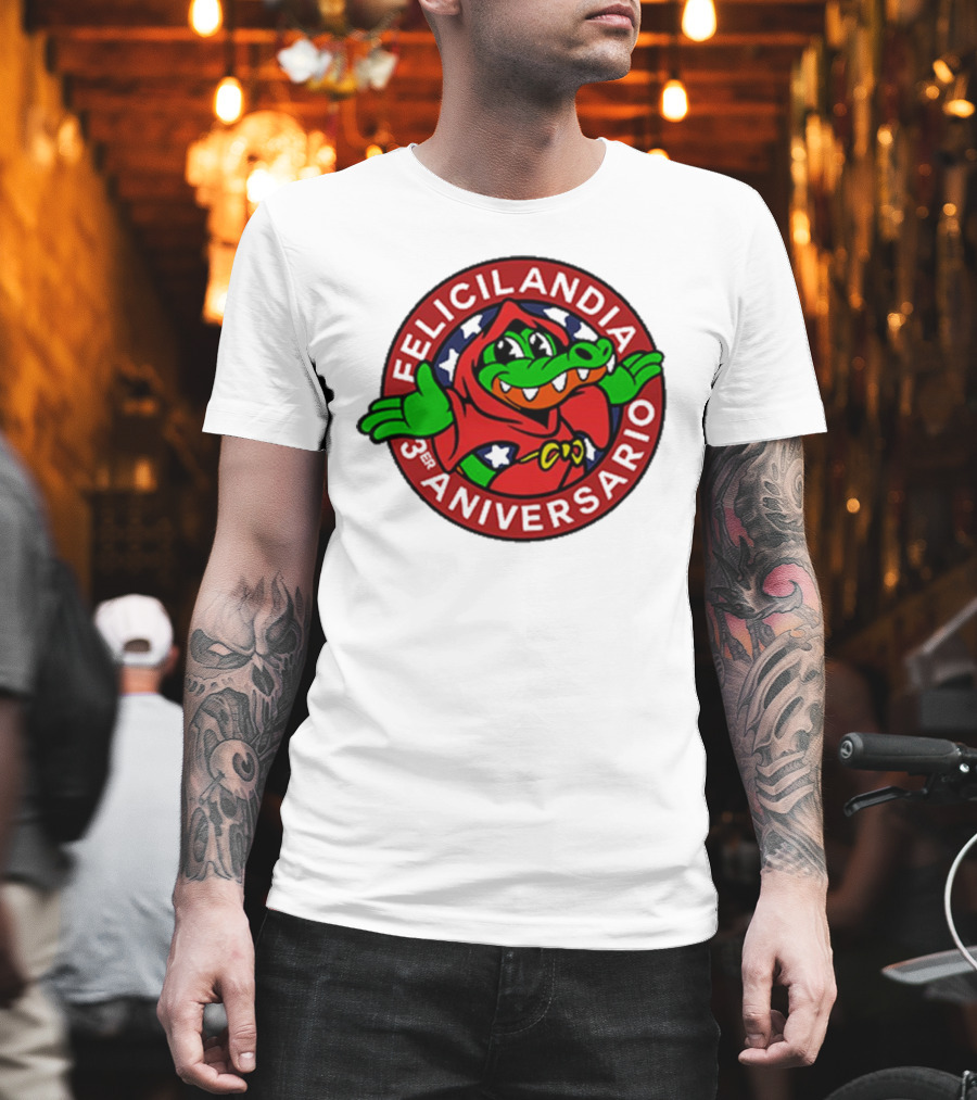 Alvaro Diaz Felicilandia 3rd Aniversario Crocodile In Red Cape T-Shirt
