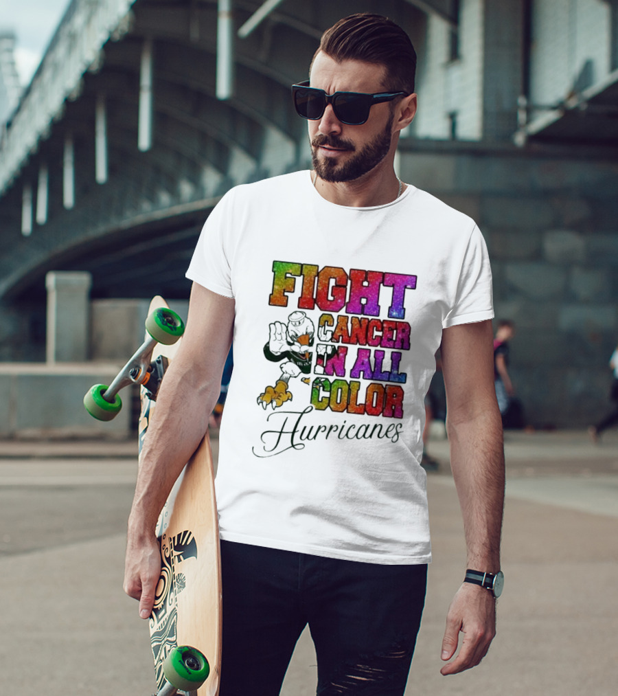 Miami Hurricanes Fight Cancer In All Color T-Shirt
