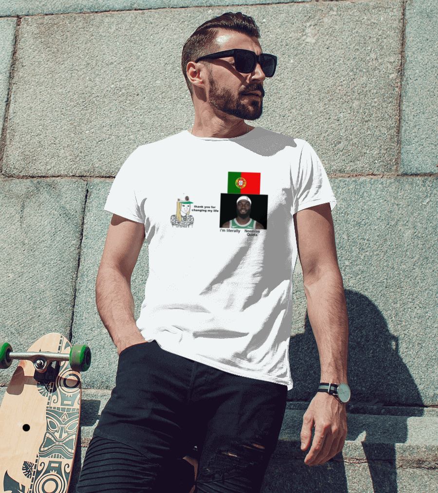 Thank You For Changing My Life I’m Literally Neemias Queta Portugal Flag Boston Celtics NBA T-Shirt
