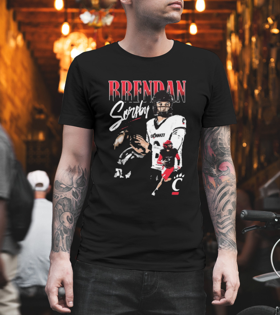 Brendan Sorsby Cincinnati Bearcats NCAA Football Player T-Shirt