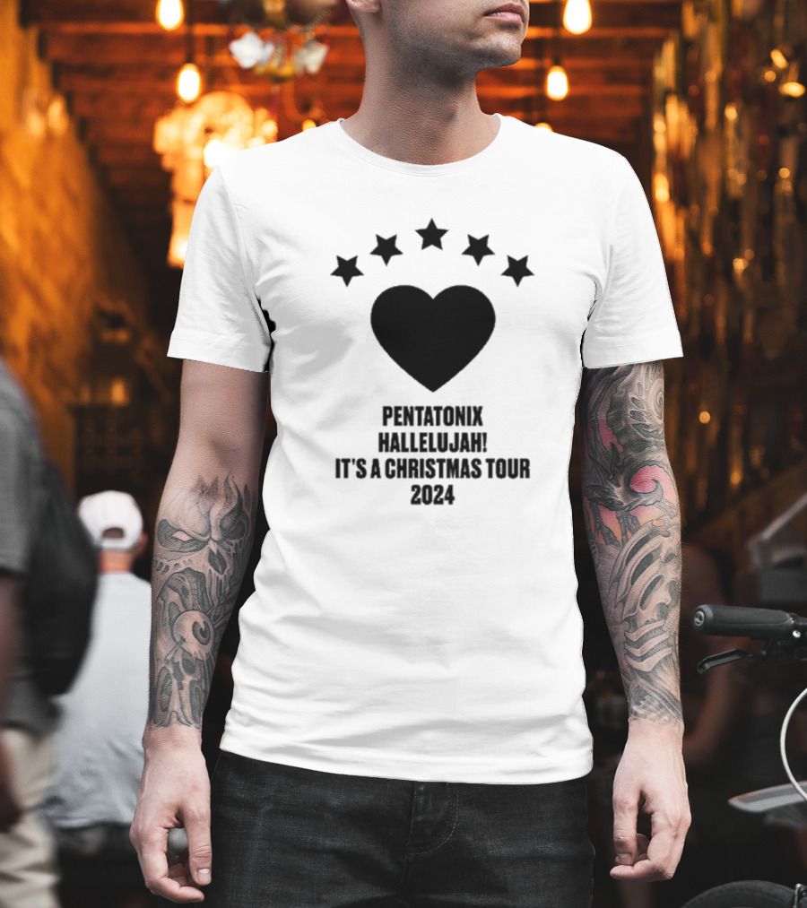 Pentatonix Hallelujah Heart Stars It's A Christmas Tour T-Shirt