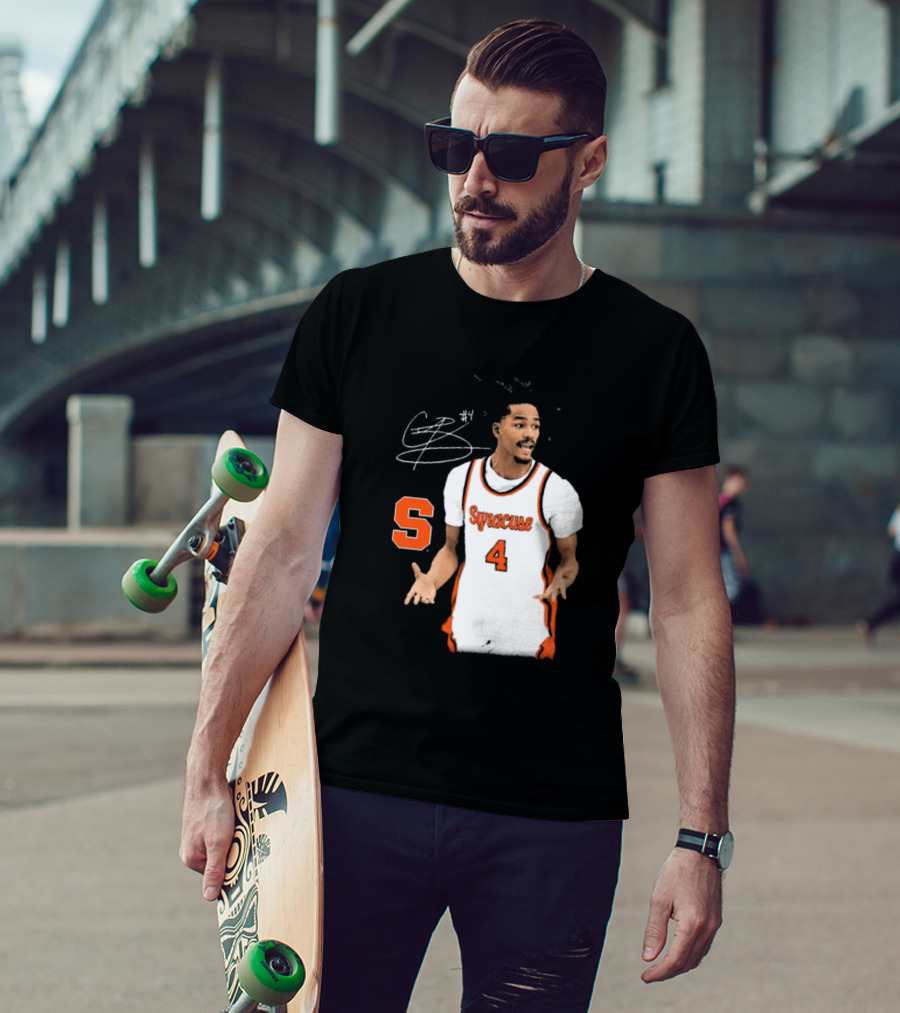 Chris Bell #4 Syracuse Orange Basketball Signature T-Shirt