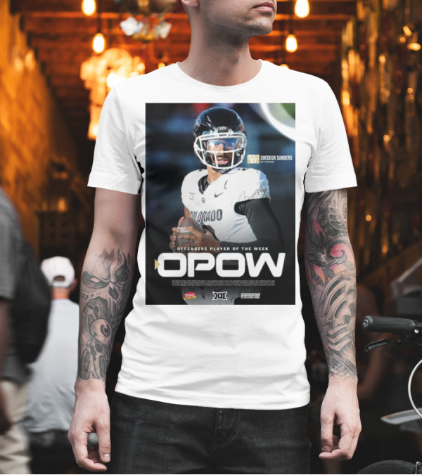 OPOW Offensive Player of the Week Shedeur Sanders Colorado Buffaloes Big 12 T-Shirt OPOW Offensive Player of the Week Shedeur Sanders Colorado Buffaloes Big 12 T-Shirt